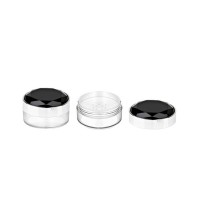 plastic black mineral empty cosmetic powder case diamond cap loose powder case